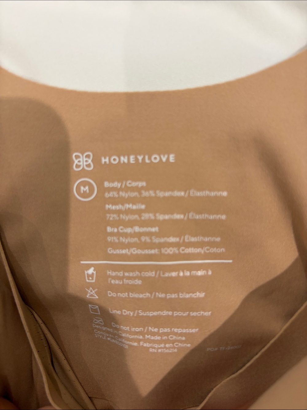 Honeylove Nude Shapewear Bodysuit with Built-In Cups - Picture 3 of 3